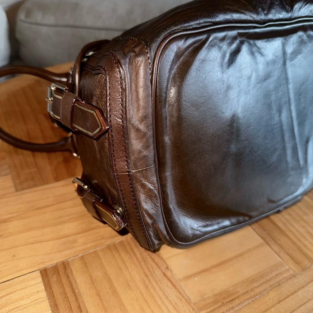 Super RARE 🤎 L.A.M.B. Dark Brown Leather Shoulder Bag by Gwen Stefani - Picture 10 of 13